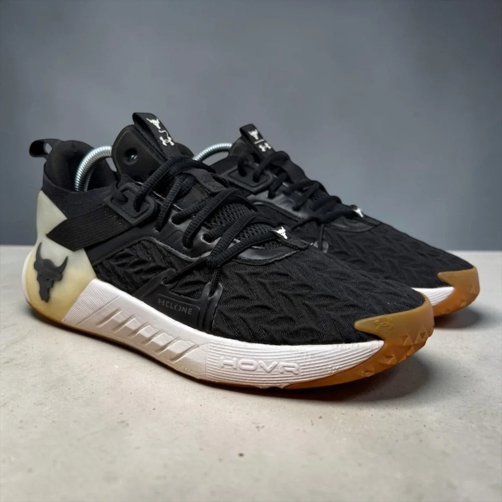 Under Armour Project Rock 6 Mens 9 Black Training Shoes HOVR 3026534-001